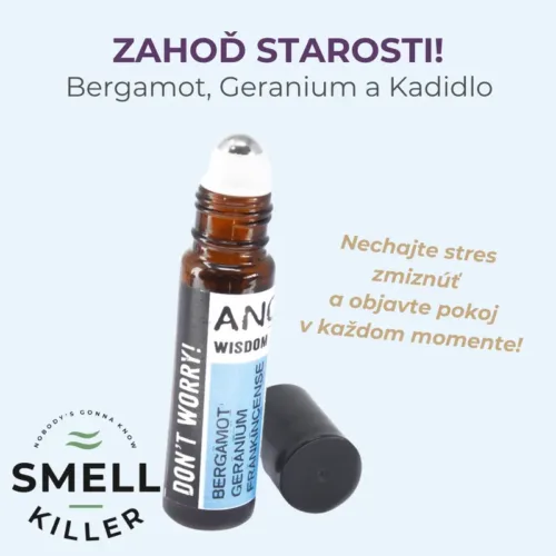 Zahoď starosti! Roll-On zmes esenciálnych olejov 10ml – Bergamot, Geranium a Kadidlo
