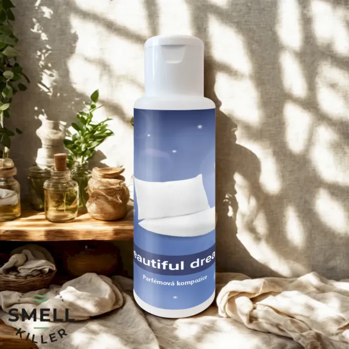 Beautiful dream olej na pranie – produkt s prírodnou arómou umiestnený v zelenom prostredí s rastlinami