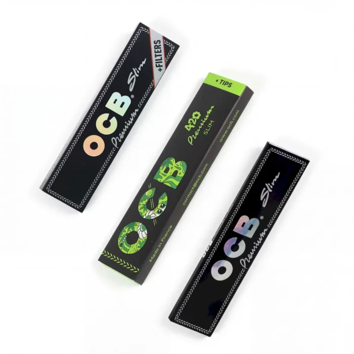 OCB papieriky Premium King Size Slim vo variantoch bez filtrov, s filtrami a 420 Special – OCB slim papieriky na ručné balenie